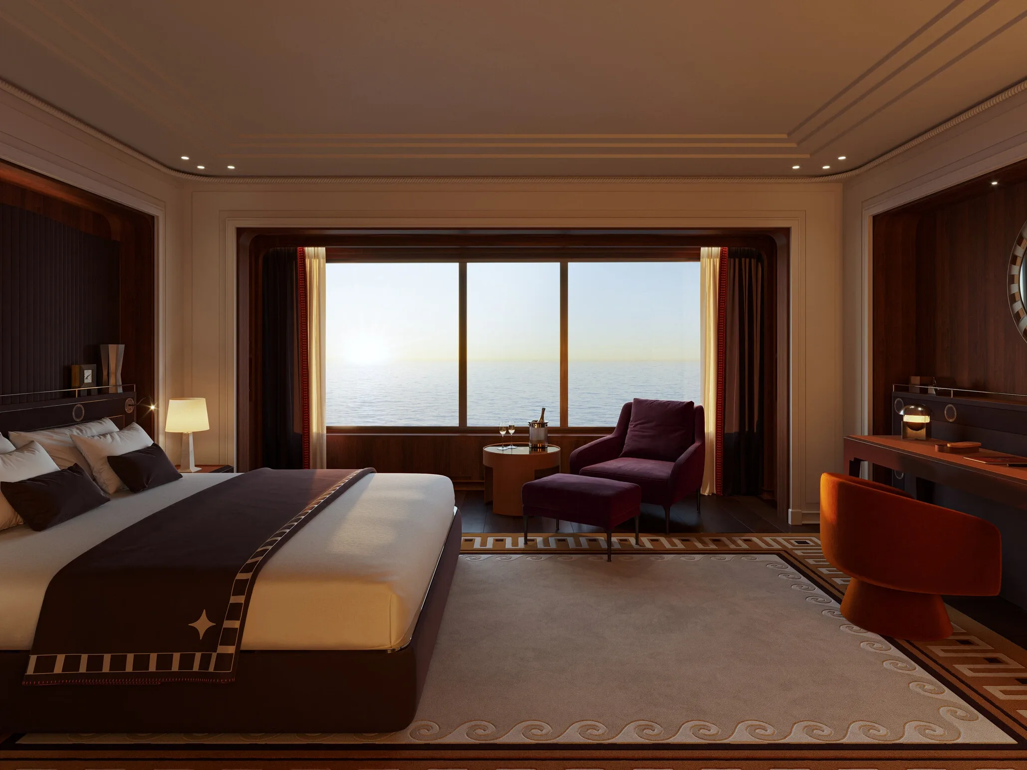 Suite Panoramique with high ceilings and wide sea views