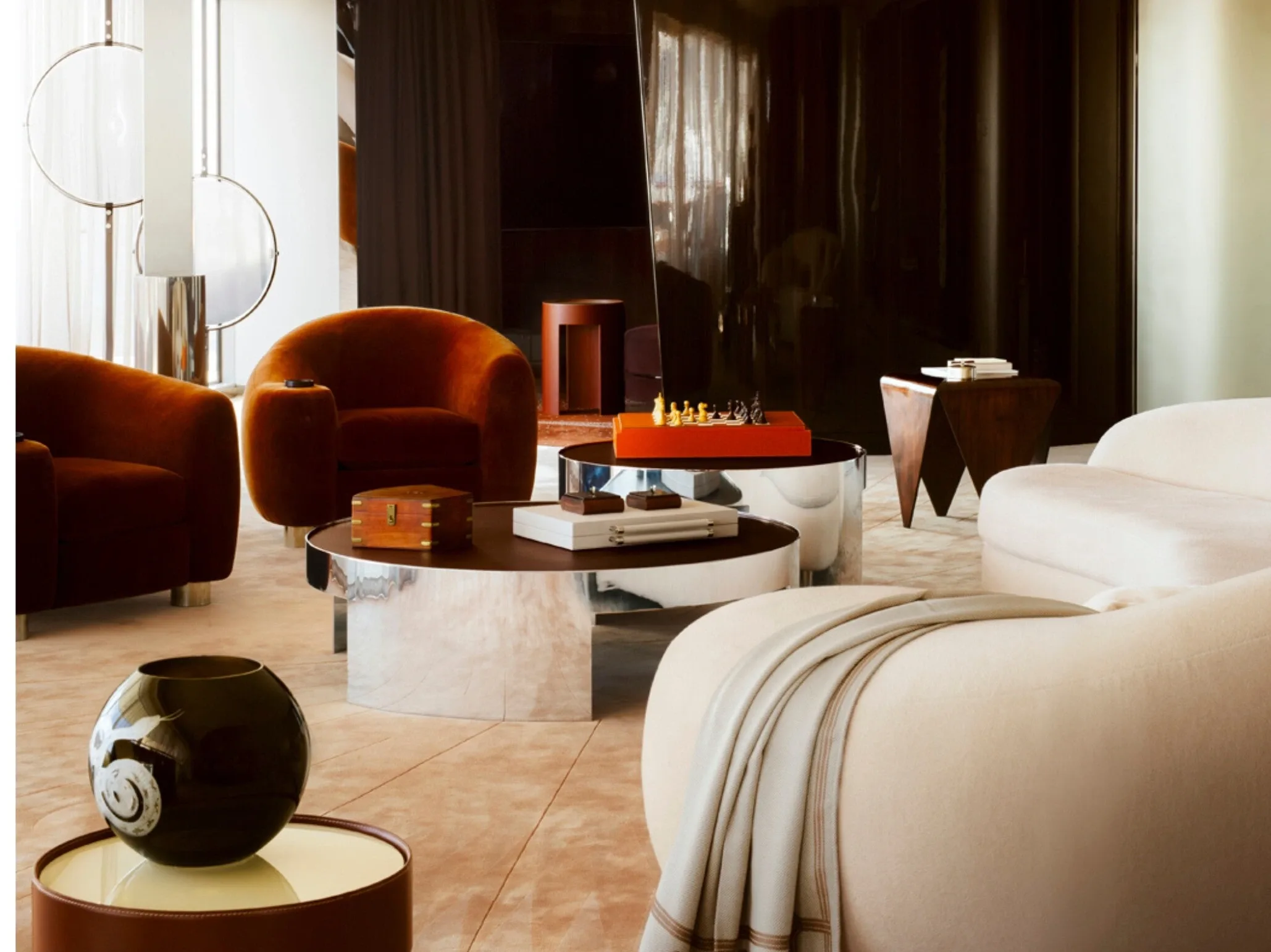 Zephyr two-bedroom Penthouse Suite interior aboard Orient Express Sailing Yachts