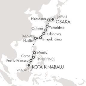 Ponant Yacht Cruises L'Austral  Map Detail March 18 April 1 2021 - 14 Days