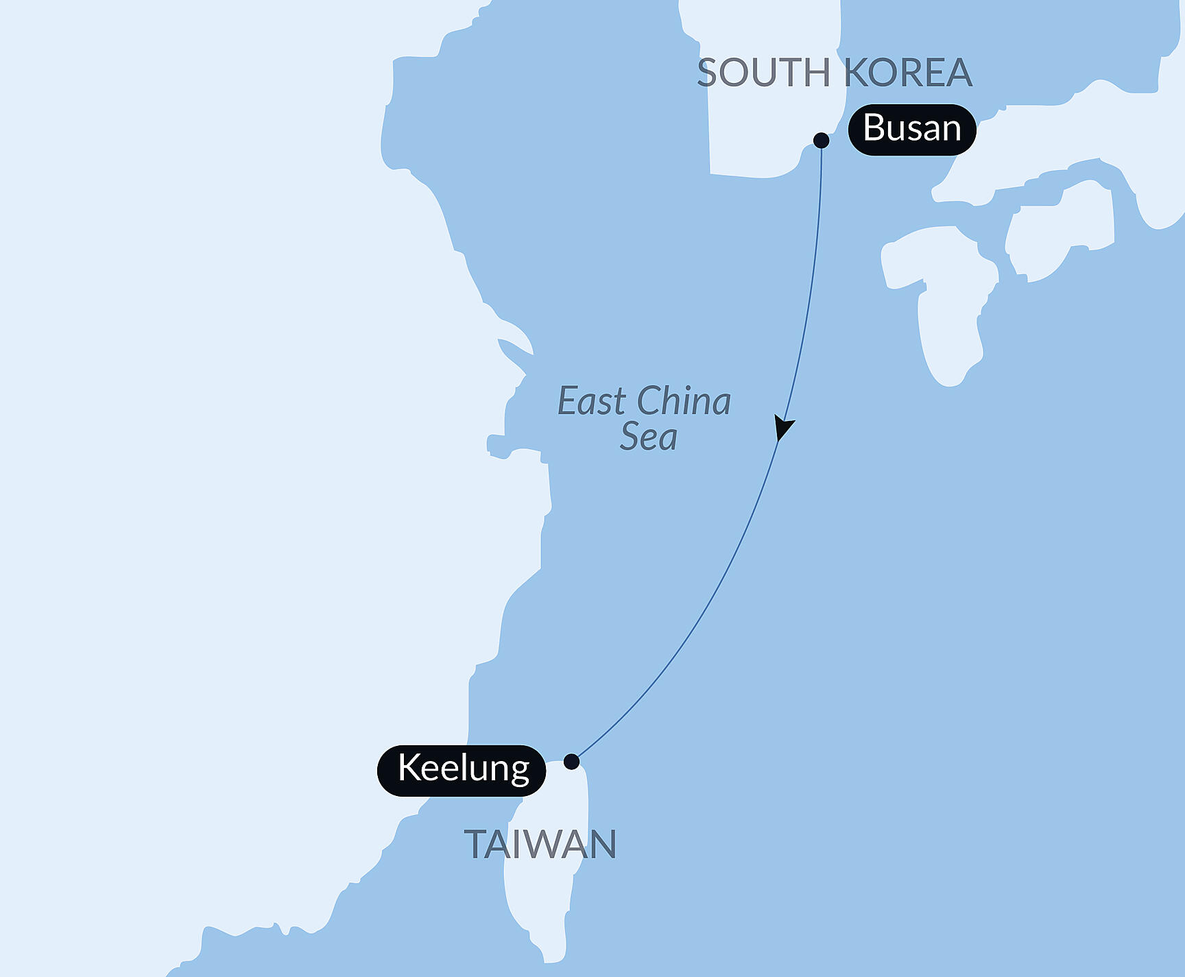 Official PONANT route map for Ocean Voyage: Busan - Keelung aboard Le Soléal, Voyage SO170527