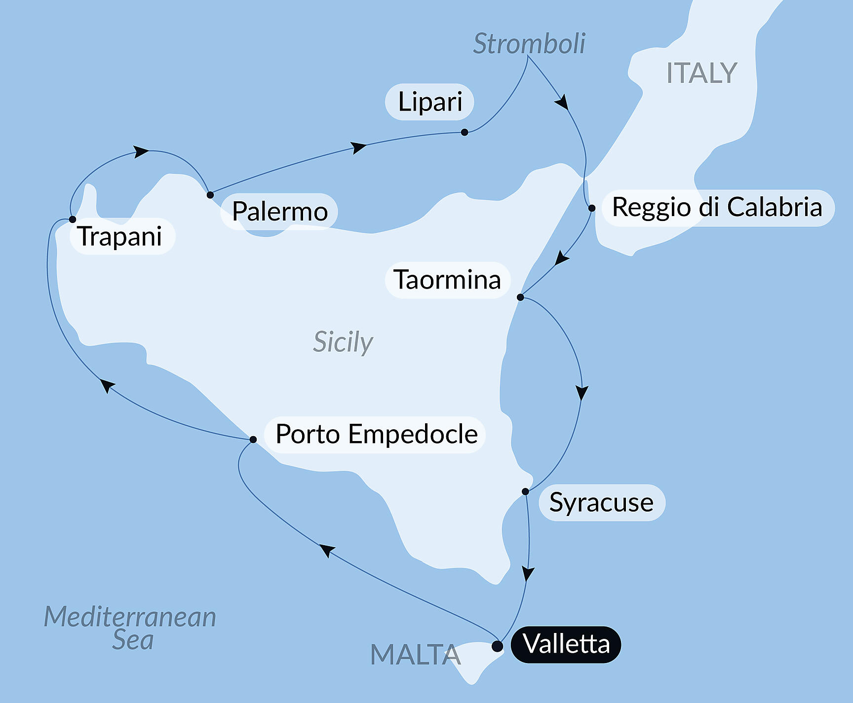 Official PONANT route map for There is a little bit of Franz Schubert in all of us aboard Le Dumont d'Urville, Voyage EU200428