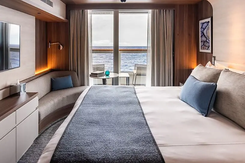 Lower Deck Balcony Stateroom in the Polar exploration ship accommodation range