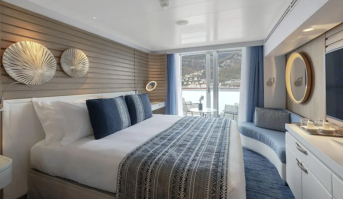 Upper Decks Balcony Stateroom in the PONANT Explorer accommodation range
