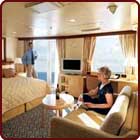 Owner Suite, Penthouse, Grand Suite, Concierge, Veranda, Inside Charters/Groups Cruise Queen Suite