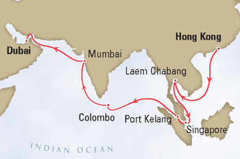 Cunard Hong Kong to Dubai QueenElizabeth 2