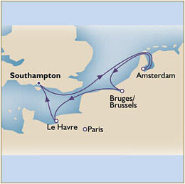QV Cunard discounts   Map Cunard Queen Victoria QV 2024 Southampton to Southampton