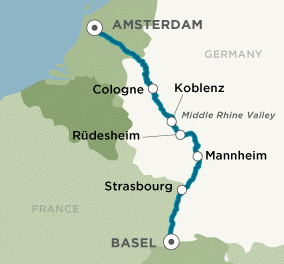 LUXURY RHINE RIVER CRUISE FROM AMSTERDAM TO BASEL