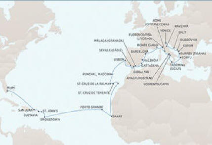 Deluxe Honeymoon Cruises Regent Seven Seas Mariner September 23 November 3 2014 - 41 Days