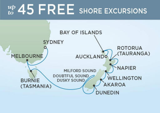 Itinerary Map AUCKLAND TO SYDNEY