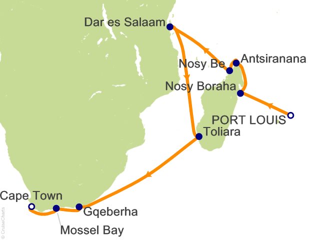 16 Night Stunning Beaches and the Big Five   Port Louis to Cape Town Cruise