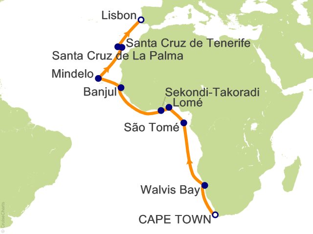 23 Night West African Adventure   Cape Town to Lisbon Cruise