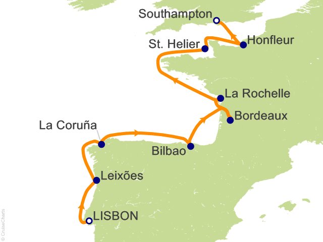 RSSC Regent Seven Seas Voyager Itinerary 2027 Map Cruises 11 Night La Belle Epoque Experience   Lisbon to London (Southampton) Cruise