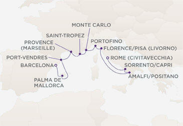Map Regent Luxury Cruises RSSC Mariner 2027