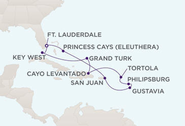 Map Regent Seven Seas Cruises RSSC Mariner 2027