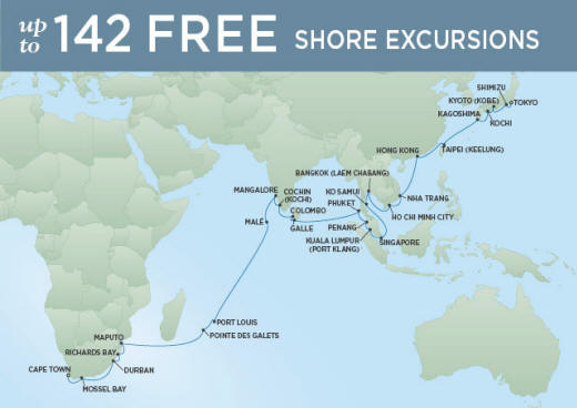 Itinerary Map Seven Seas Mariner Itinerary 2022
