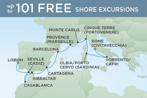 Itinerary Map Seven Seas Mariner Regent Cruises