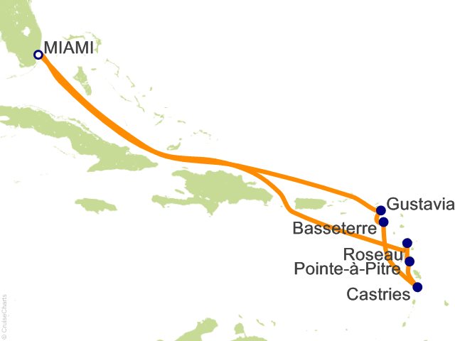 Regent Seven Seas Prestige Itinerary Map RSSC 2028 10 Night Vibrant Island Culture   Miami to Miami Cruise