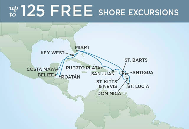 Itinerary Map Regent Seven Seas Splendor Cruises, World Cruise RSSC