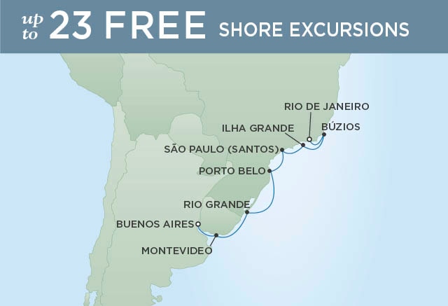 Itinerary Map Regent Seven Seas Voyager Cruises, World Cruise RSSC