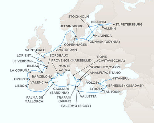 Deluxe Honeymoon Cruises Regent Seven Seas Voyager September 18 October 31 2014 - 43 Days