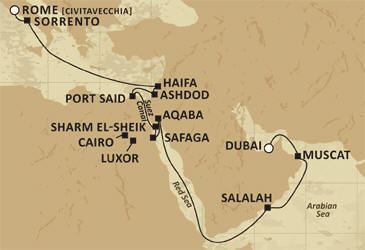 7 Seas Luxury Cruises Route