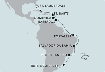 Luxury Cruise SINGLE-SOLO Fort Lauderdale to Buenos Aires