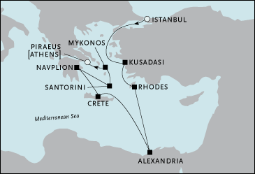 Cruise Single-Solo Balconies and Suites Istanbul to Athens