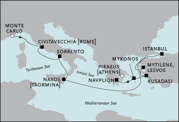 Deluxe Honeymoon Cruises Monte Carlot to Athens