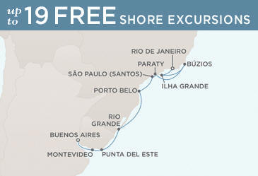 Cruise Single-Solo Balconies and Suites Regent Mariner Map RIO DE JANEIRO TO BUENOS AIRES