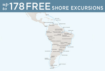 Luxury World Cruise SHIP BIDS - Regent Mariner Map BUENOS AIRES TO BUENOS AIRES