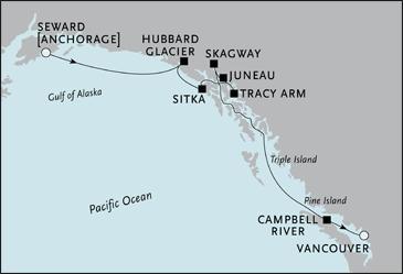 Deluxe Honeymoon Cruises Seward, Alaska to Vancouver, B.C