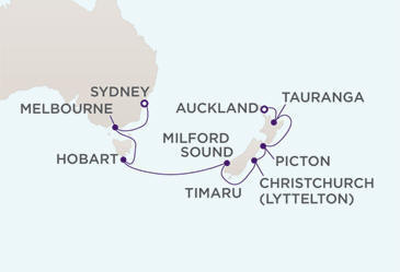 MAP - Radisson Seven Seas Voyager World Cruises 2028