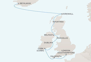 MAP - Regent Seven Seas Voyager World Cruises 2028