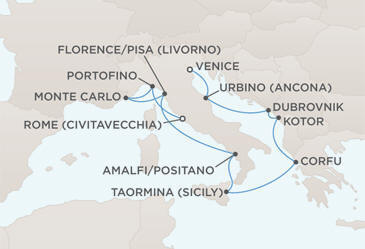 Route Map Regent Seven Seas Cruises Mariner