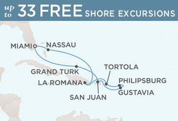 ALL SUITES CRUISE SHIPS - Regent Navigator SUITES Map January 24 February 3 2024 - 10 Days