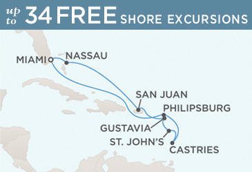 ALL SUITES CRUISE SHIPS - Regent Navigator SUITES Map February 13-23 2024 - 10 Days