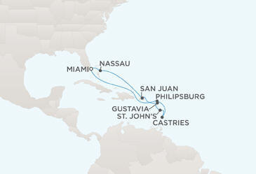 Deluxe Honeymoon Cruises Route Map Honeymoon Regent Navigator RSSC 2027 January 27 February 6 2027 - 10 Days