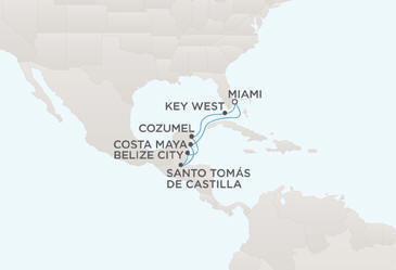 Route Map Regent Seven Seas Cruises Navigator RSSC 2013 March 8-15 2013 - 7 Days