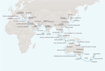 Luxury World Cruise SHIP BIDS - Route Map CRUISE SHIP BIDS Regent CRUISE SHIP Voyager RSSC