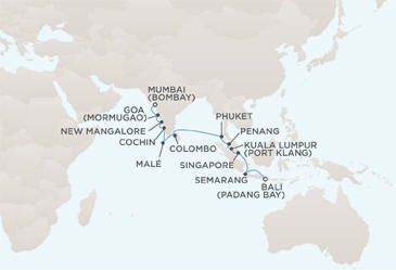 Deluxe Honeymoon Cruises Route Map Honeymoon Regent Voyager RSSC