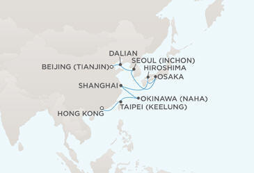 Route Map Regent Seven Seas Cruises Voyager RSSC February 27 March 16 2013 - 17 Days