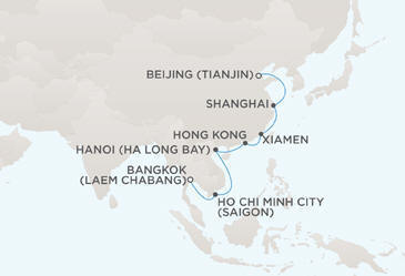 Cruise Single-Solo Balconies and Suites Route Map Single-Solo  Balconies-Suites Regent CRUISE Voyager RSSC March 16 April 1 2013 - 16 Nights