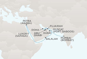 Route Map Regent Seven Seas Cruises Voyager RSSC April 18 May 4 2013 - 16 Days