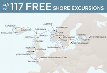 Route Map Regent Seven Seas Cruises Voyager RSSC June 2 July 1 2013 - 29 Days