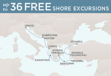 Deluxe Honeymoon Cruises Route Map Honeymoon Regent Voyager RSSC November 2-12 2027 - 10 Days