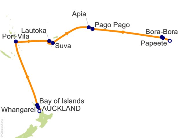 RSSC Regent Seven Seas Navigator Itinerary 2026 Cruises 17 Night Vibrant Fiji and Polynesian Magic   Auckland to Papeete (Tahiti) Cruise