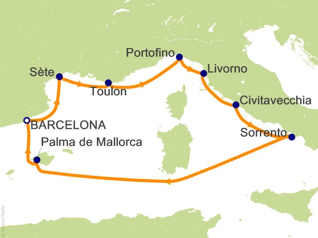 RSSC Regent Seven Seas Navigator Itinerary 2026 Cruises 9 Night Miro to Michelangelo   Barcelona Roundtrip Cruise