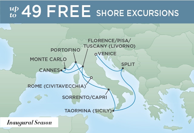 7 Seas Luxury Cruises VENICE TO ROME (CIVITAVECCHIA)
