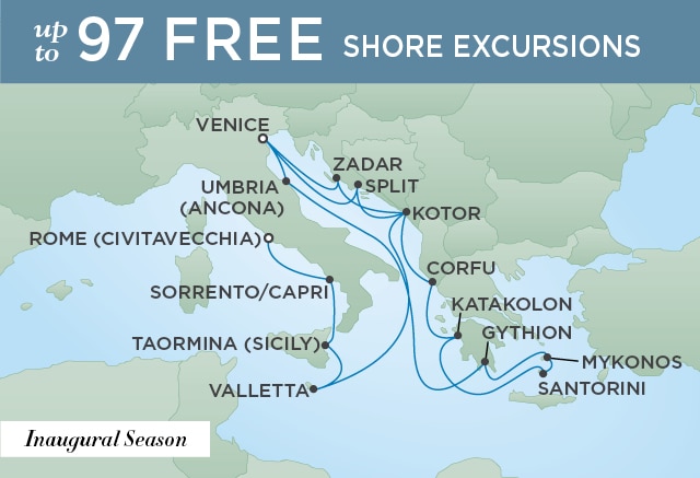 7 Seas Luxury Cruises ROME (CIVITAVECCHIA) TO VENICE