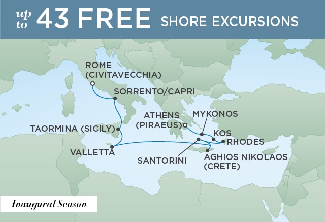 7 Seas Luxury Cruises Rome (Civitavecchia) to Athens (Piraeus)